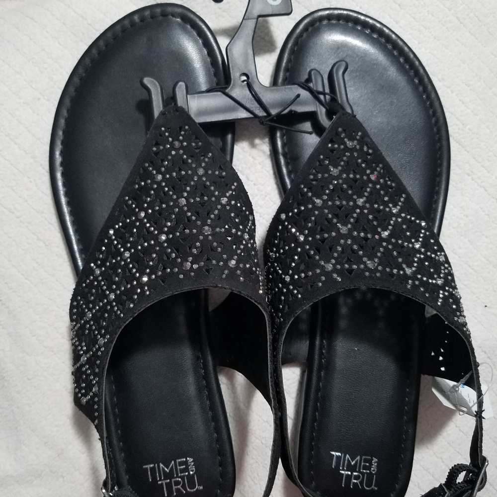 Women black sparkle sandal